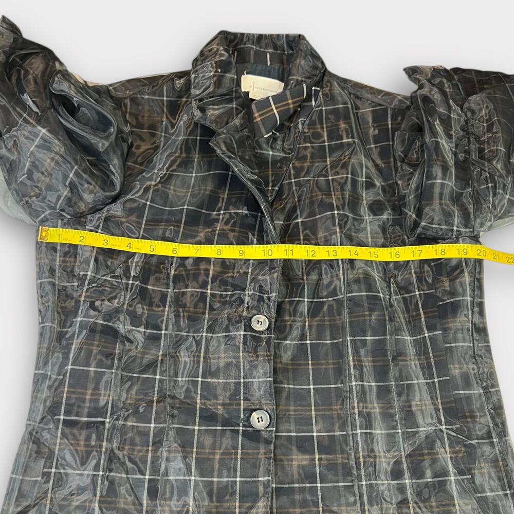 By Anthropologie Tulle Overlay Plaid Blazer Size Small NEW - Picture 9 of 9